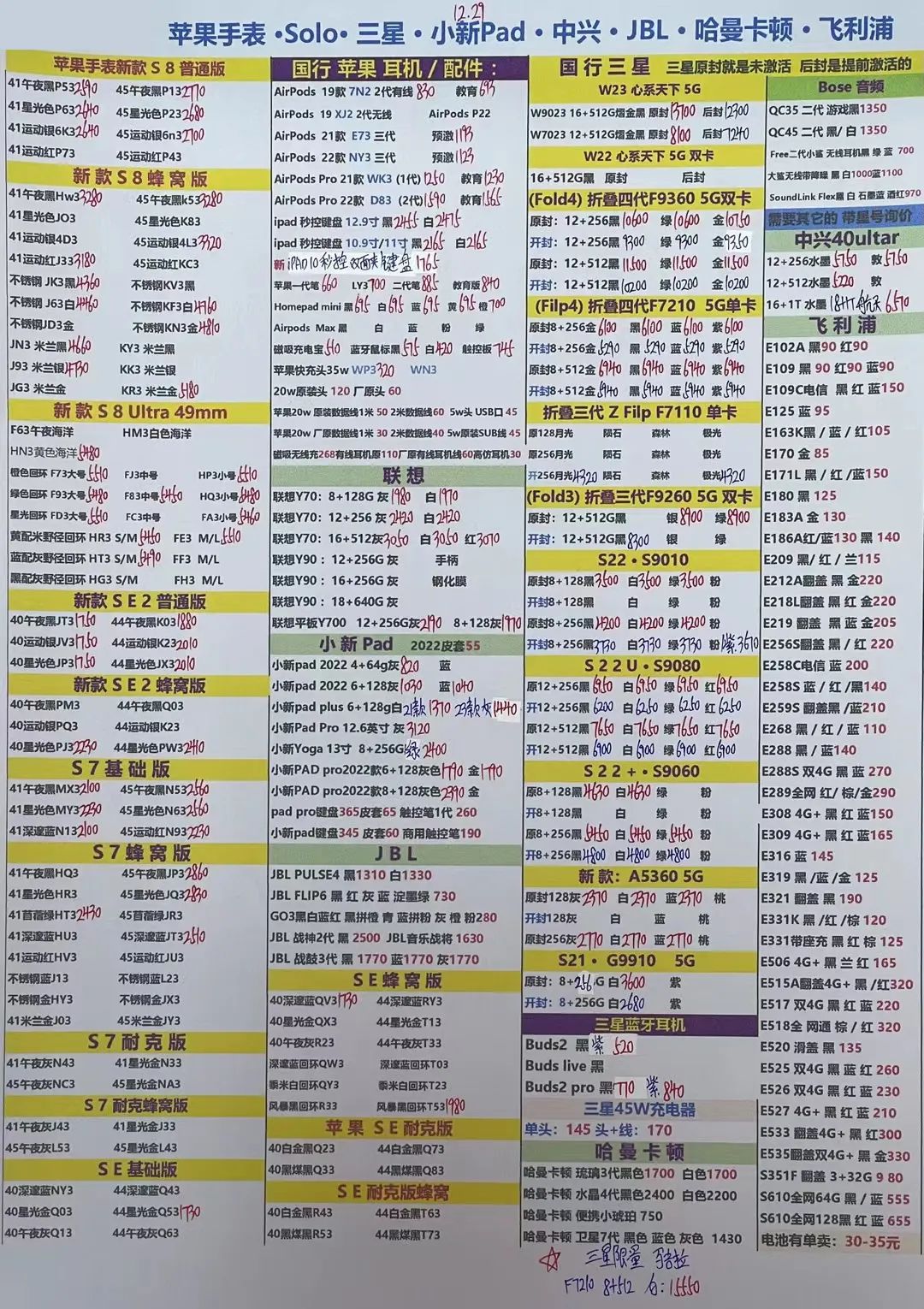 华强北手机批发报价单2022年12月29日