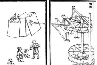 丁缓创造了七轮扇,这种风扇是在一个轮轴上装7个一丈长(3.