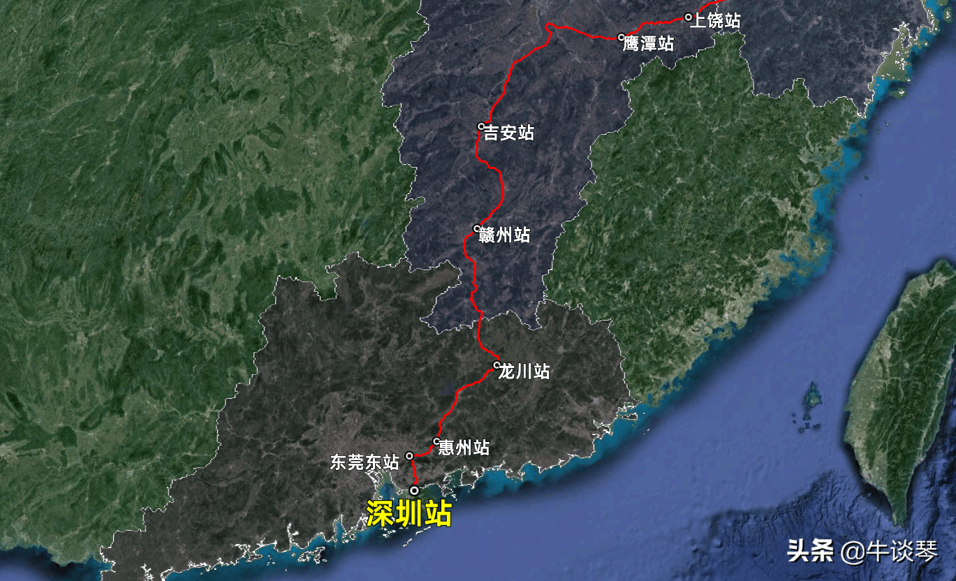 t101次列车运行线路图 上海南开往广东深圳