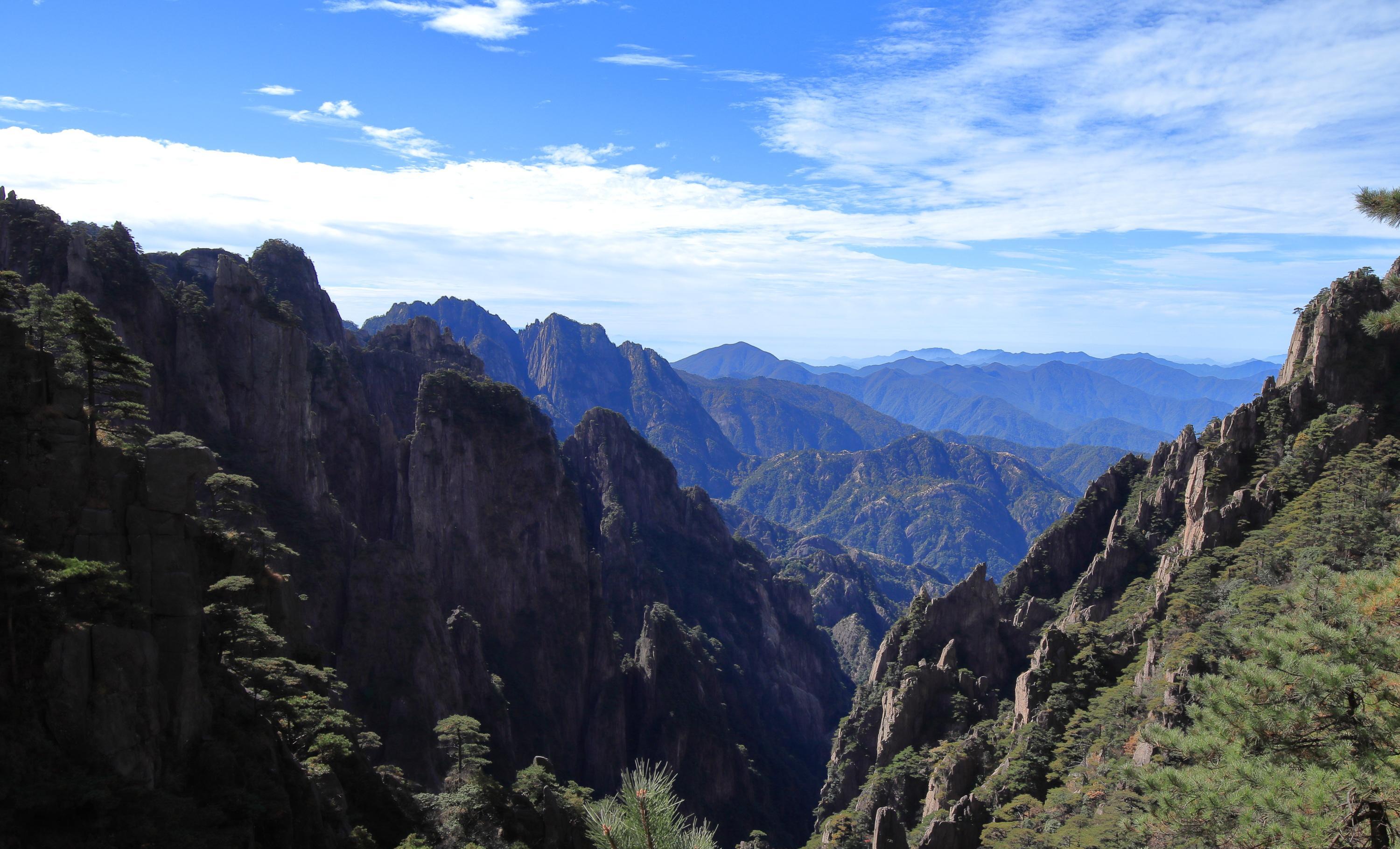 黄山2日,石笋矼始信峰,西海大峡谷,飞来石光明顶莲花峰迎客松_海拔
