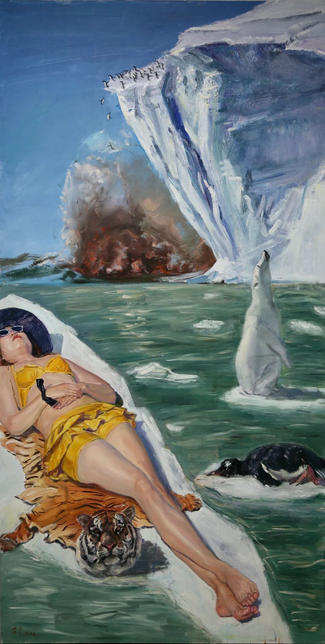 一杆秤 2021 布面油画a steelyardoil on canvas80