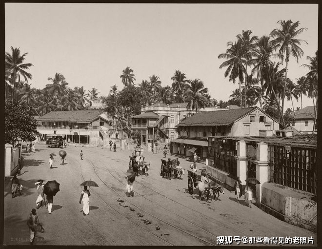 老照片 1890年代的印度孟买 阿拉伯海更大的海港之一