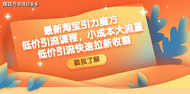 最新淘宝引力魔方低成本引流做法:低成本大流量，低成本引流快速拉新收割。