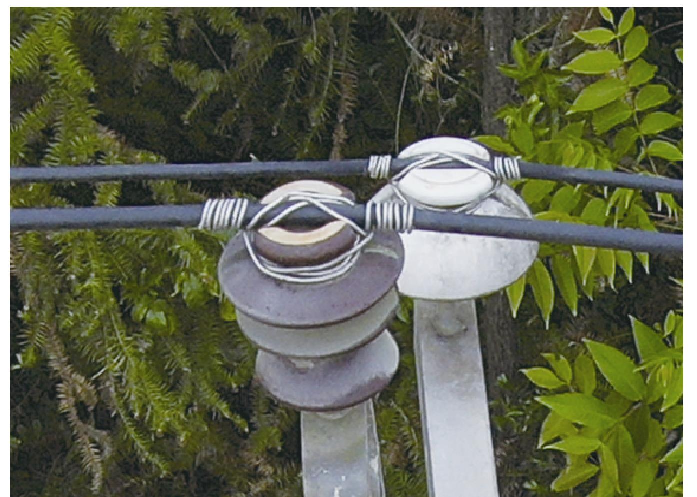 左侧为b相)通过综合研判,本次缺陷为针式绝缘子顶部绝缘导线绑扎位置