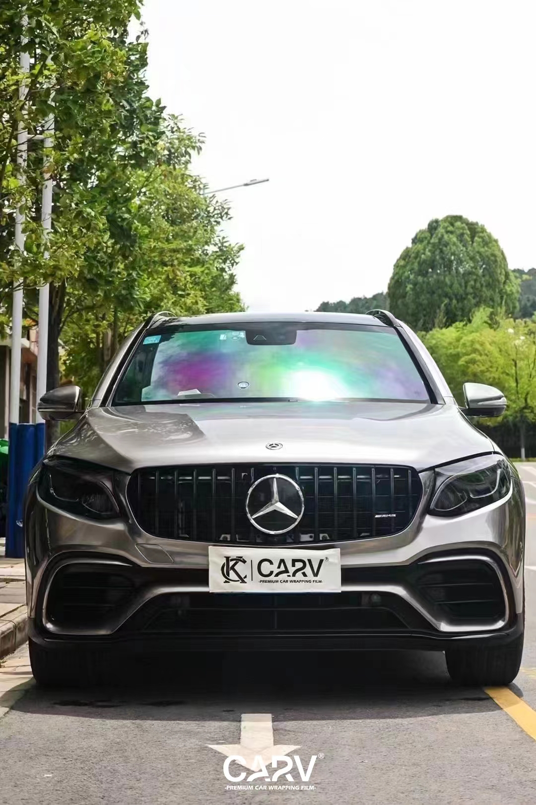 奔驰glc260卡孚改色膜白金液态金属银,够酷够帅_搜狐汽车_搜狐网