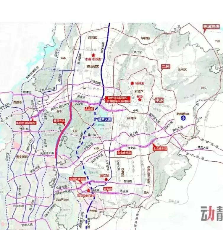 和观山湖区观潭大道以及宾阳大道延伸段,长度12公里,为城市快速路标准