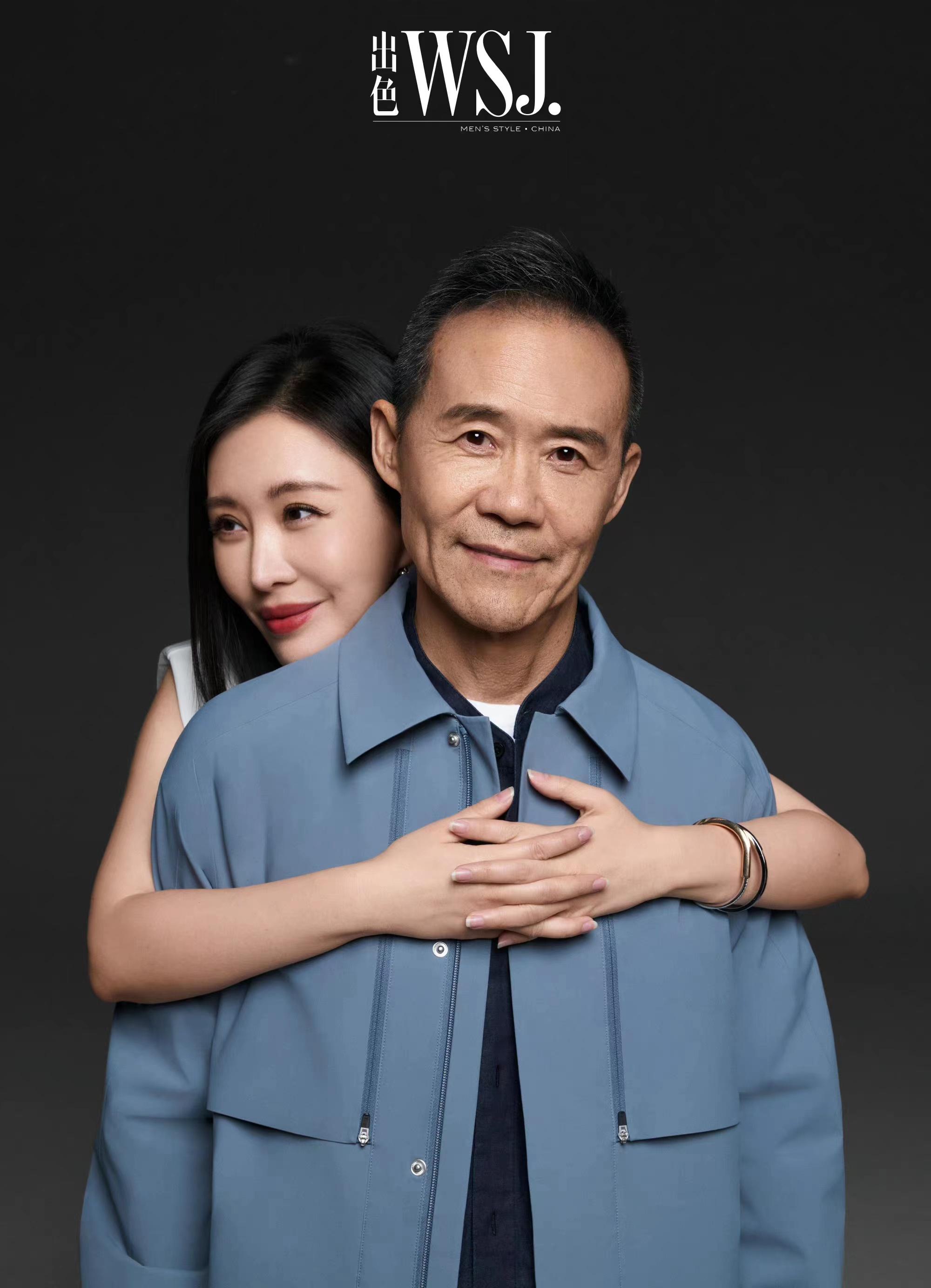 穿黑裙跟大30岁帅老公拍大片,超有夫妻相_王石_色彩_风格