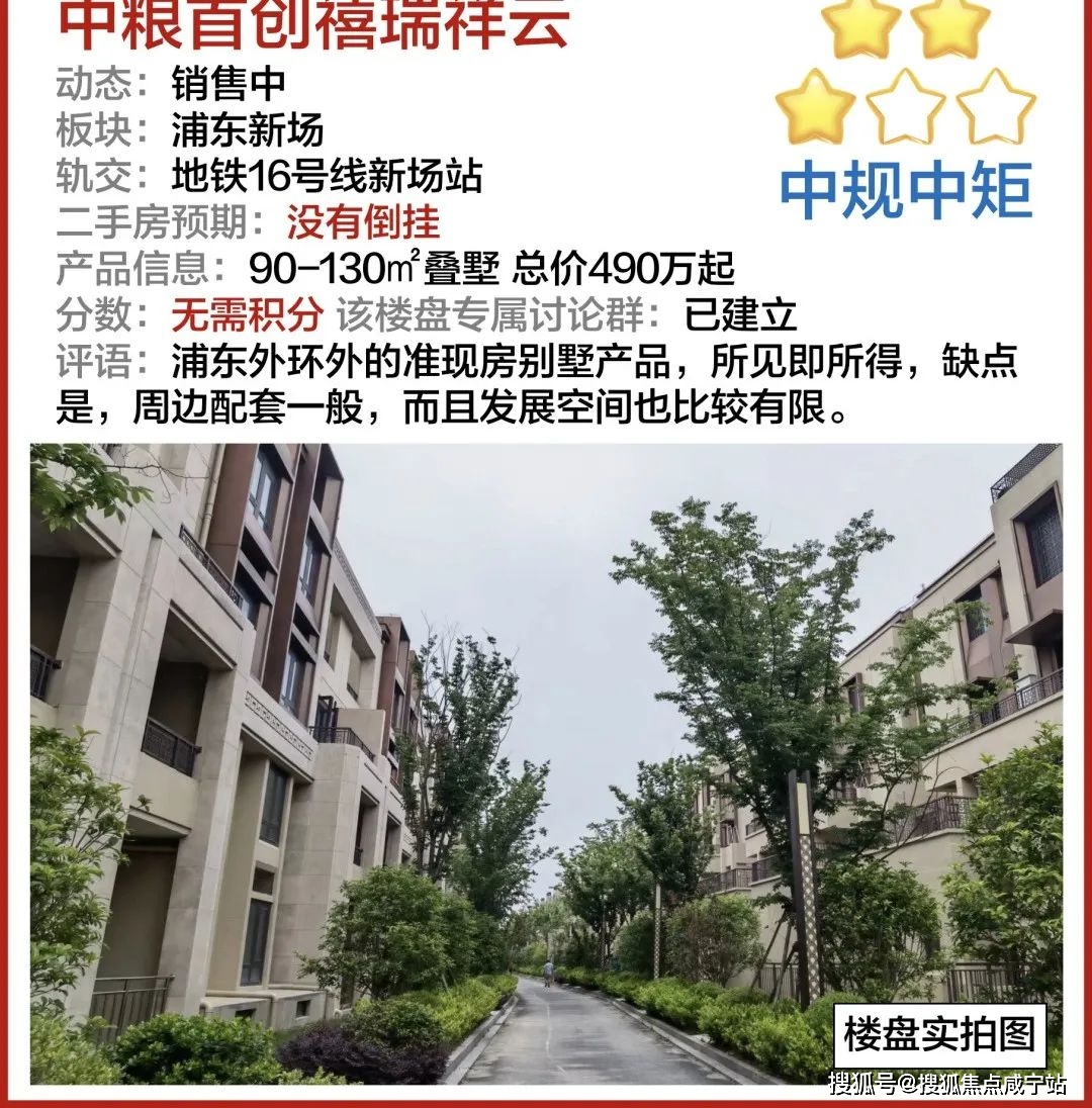 「中粮首创禧瑞祥云」浦东新场准现房总价490万起!