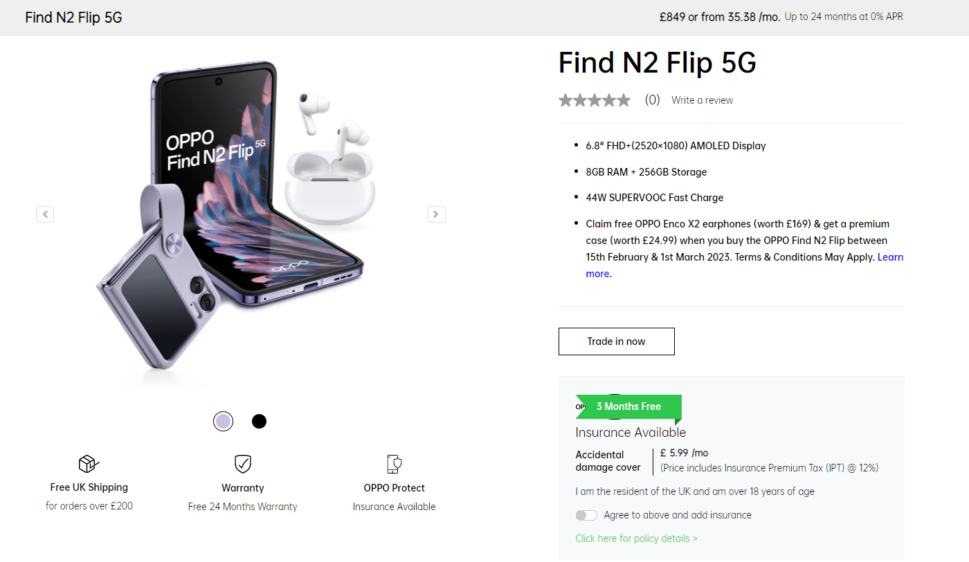 三星迎强敌！Find N2 Flip海外版发布，定价849英镑比国内贵千元_手机搜狐网