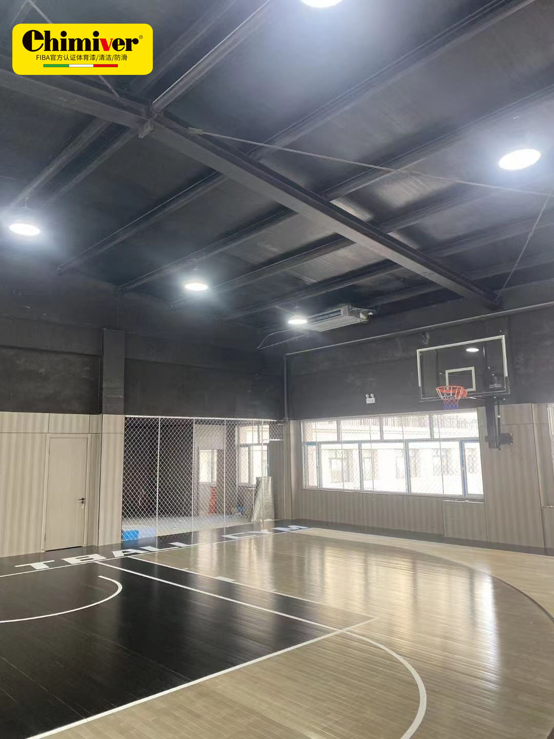 nba篮网队篮球木地板彩漆二次创新的美式复古风球馆来袭!