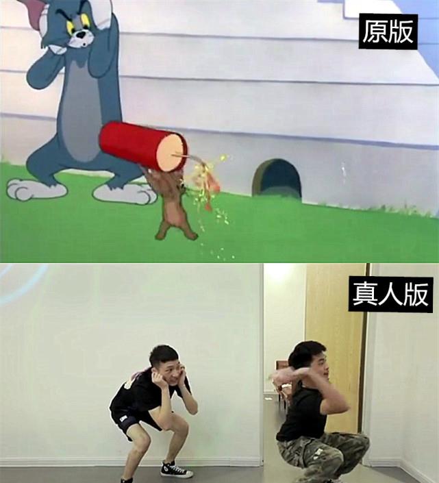 "猫和老鼠"原版vs真人版,忍了汤姆和杰瑞,看到斯派克笑喷了_炮仗_场景