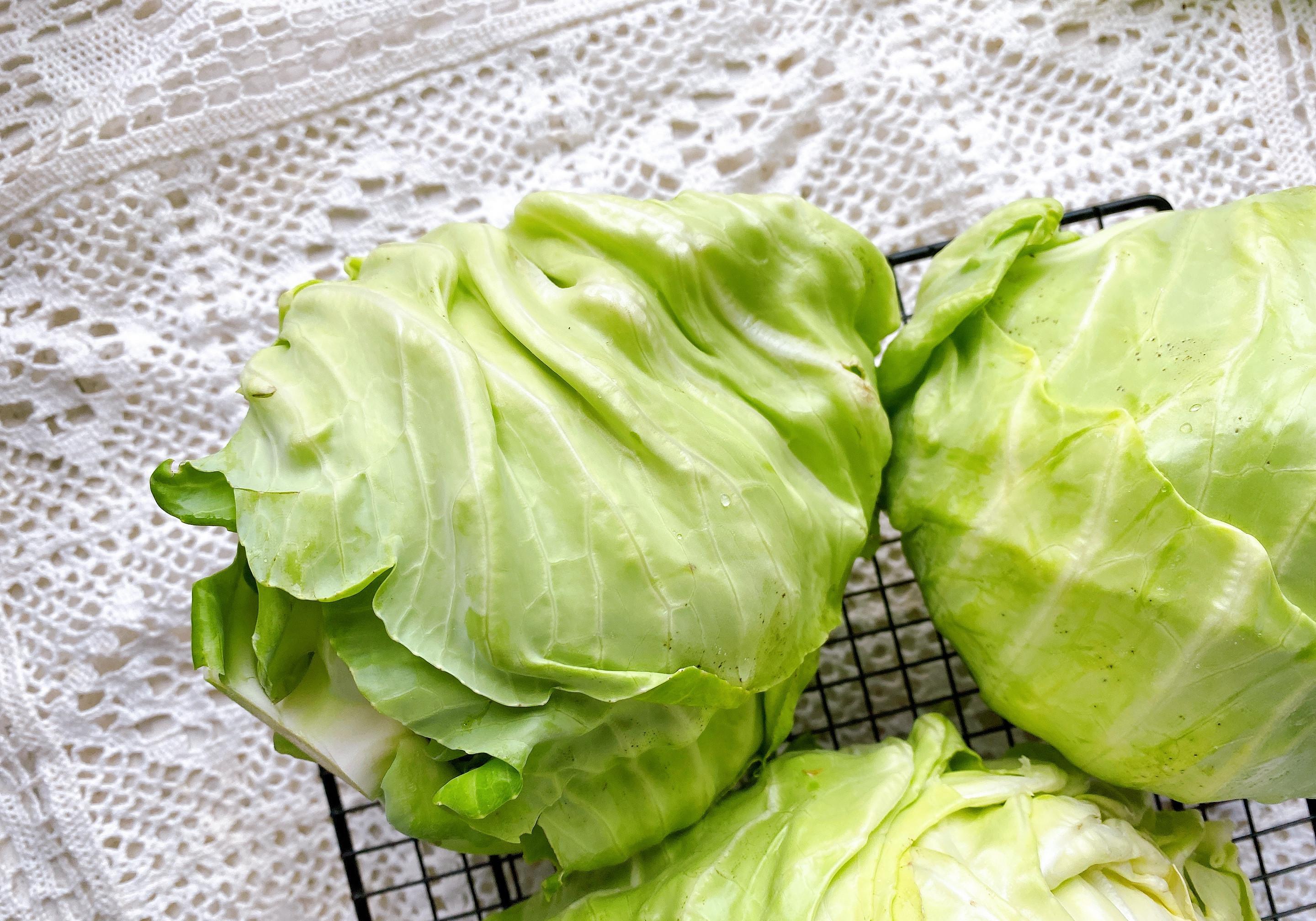 卷心菜又有好几种,我今天用的这种叫牛心菜,它的形状呈现锥形,像一颗