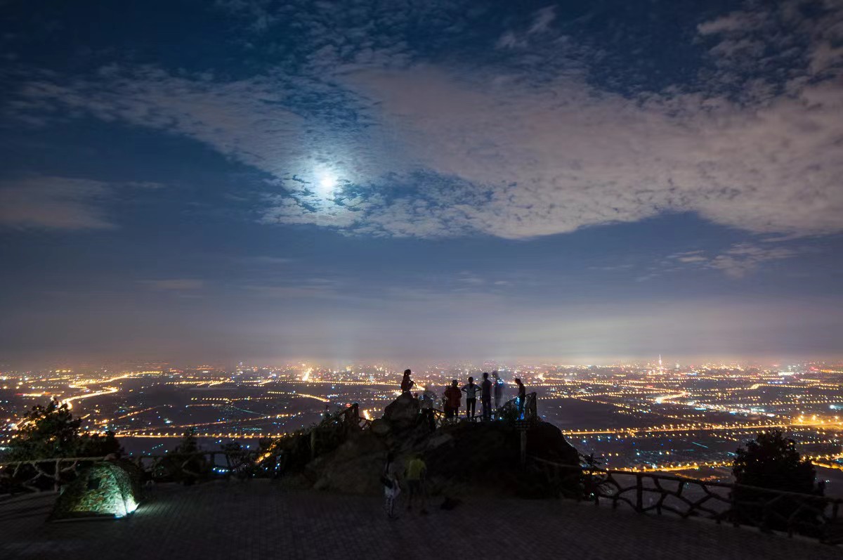 北京山顶看夜景开车图片