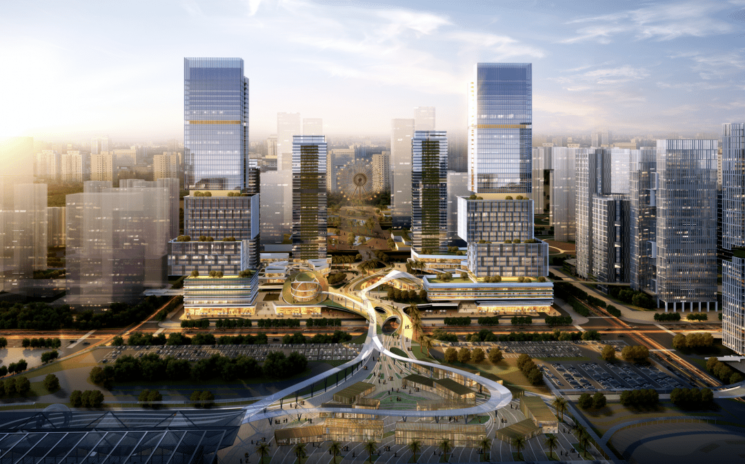 (惠州南站新城效果示意图)碧桂园·南站新城,是一座依托惠州南站新城