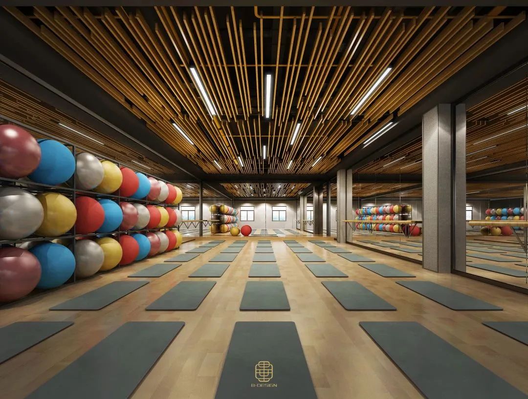 「弘毅设计」健身房室内设计效果图|施工图深化_运动_空间_氛围