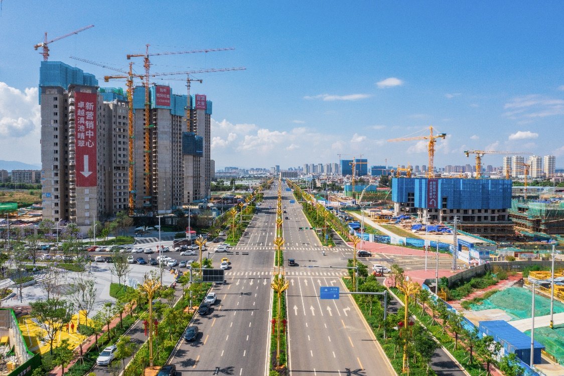 滇大道金桂街至可乐村段已通车可以说,现在无论是开车去斗南花市买花