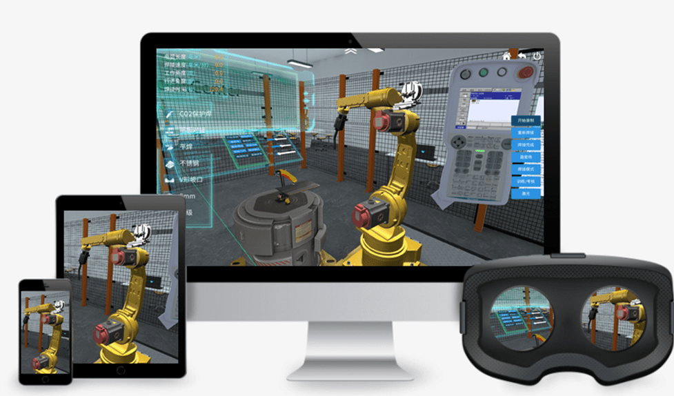 为汉科技数字孪生机器人教学平台_vr应用场景
