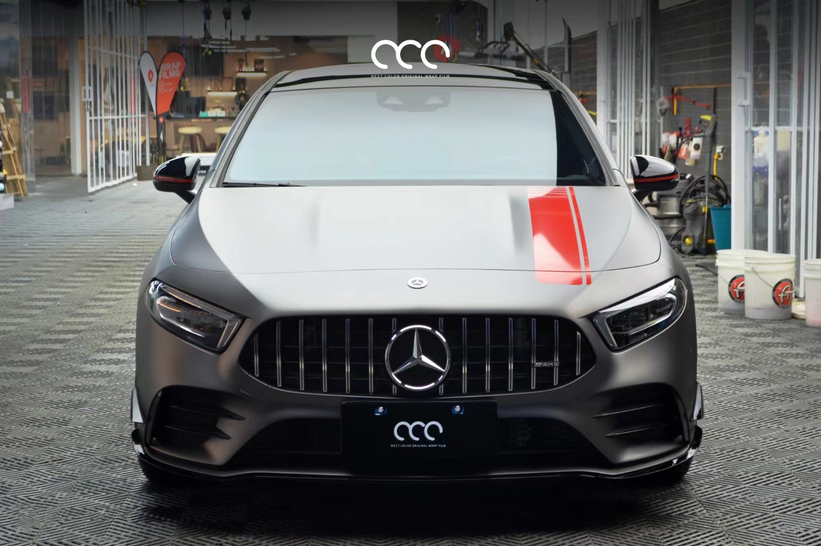 奔驰a35l漫彩改色膜山灰,巍巍如山 神秘深邃_搜狐汽车_搜狐网