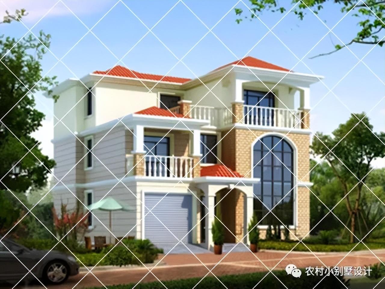 20款三层带车库的农村别墅设计图,2023年农村自建房首先户型_房子