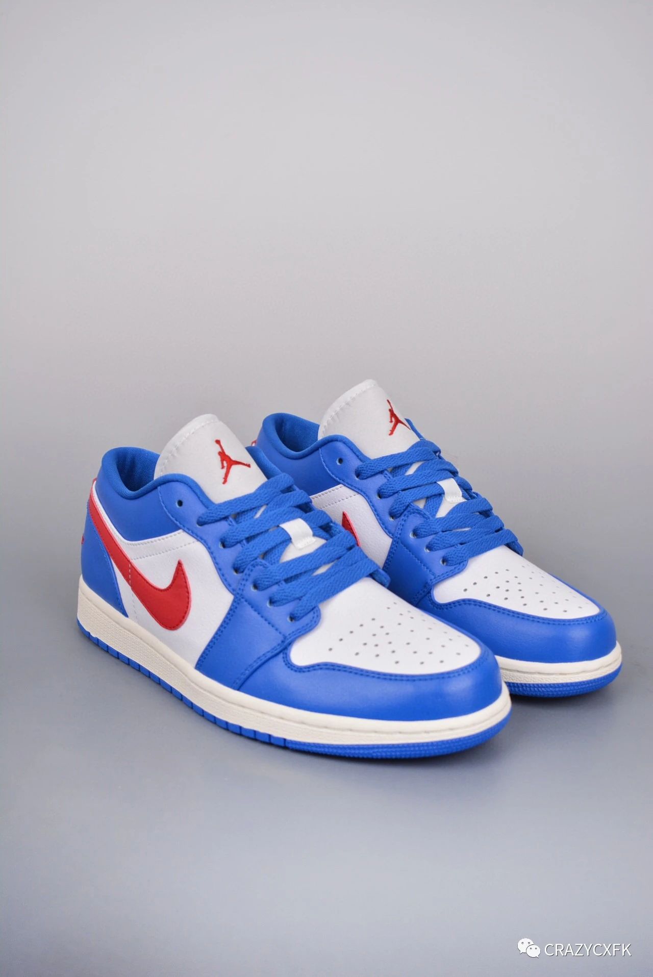乔丹 air jordan 1 low sport blue 白蓝叮当猫脚趾低帮运动鞋