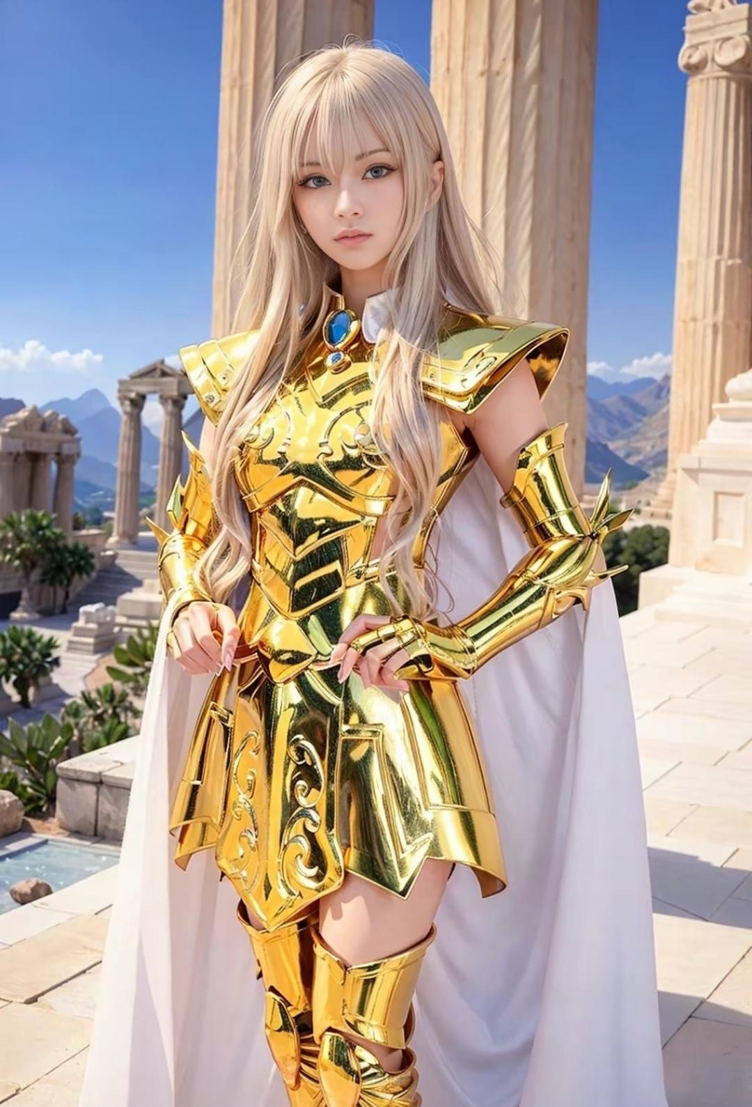 绘画创作了女版的黄金圣斗士,除了手部外其他都很不错_圣衣_参考_星座