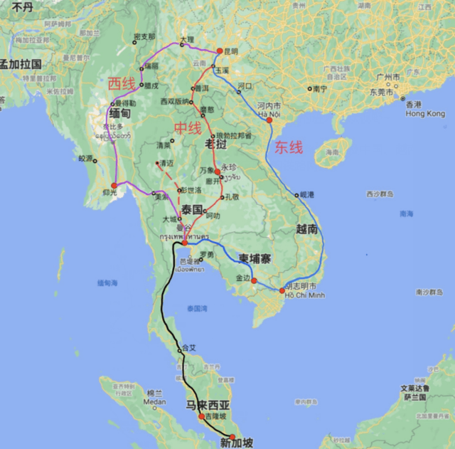 老挝铁路规划图图片