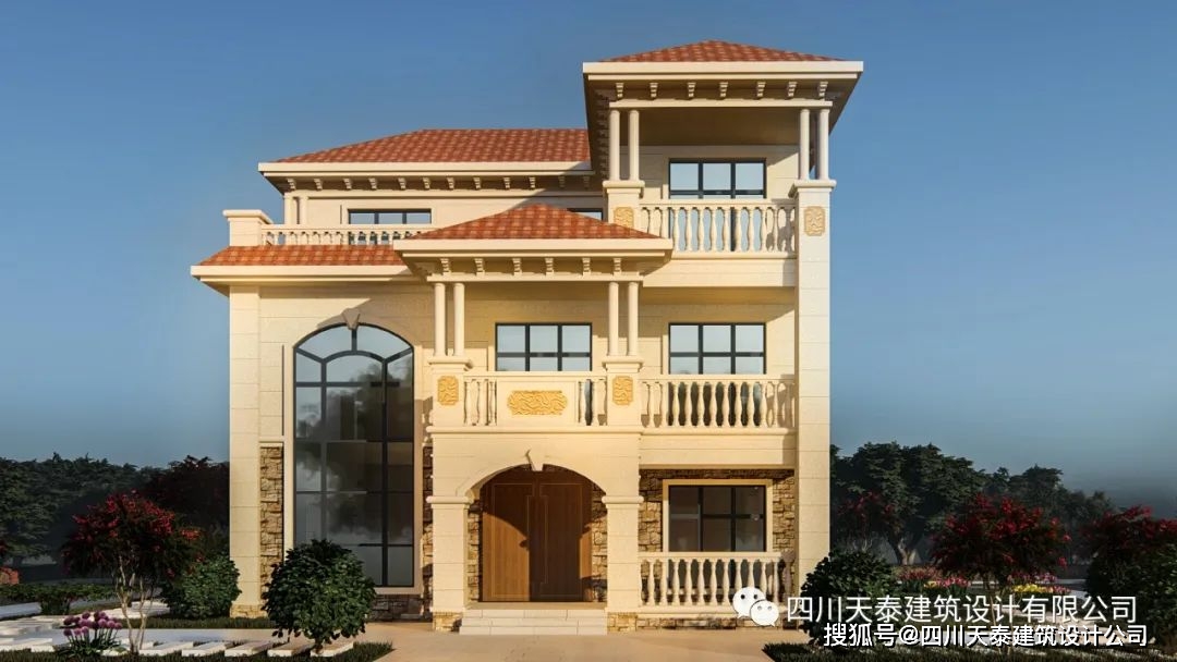 眉山仁寿县三层农村欧式别墅定制设计图纸,40万回家自建别墅_漂亮