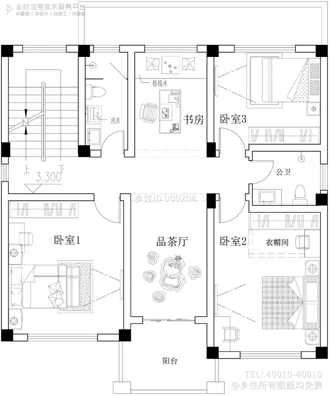 120平农村自建房平面图图片