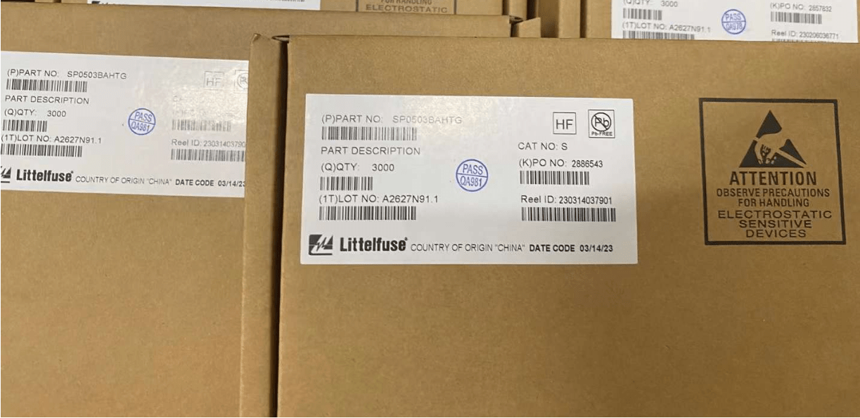 LITTELFUSE TVS二极管 SP0503BAHTG ESD 抑制器 【锐嘉弘电子】_电压_放电_阵列