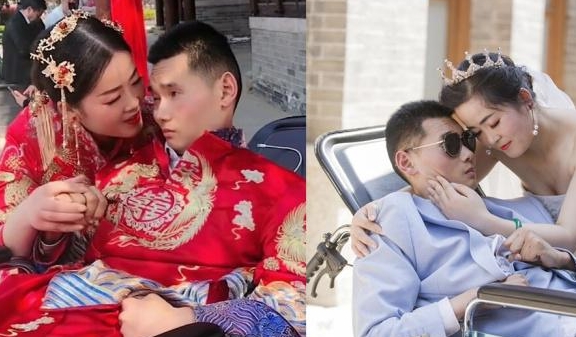 新娘自披婚纱与植物人新郎拍结婚照:"欠"我4年的婚礼必须还_张娟_丈夫