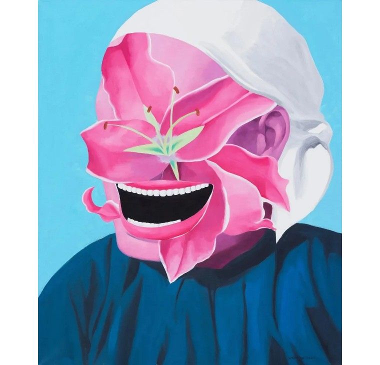 《扶桑花》布上油画150x120cm2020年《玫瑰花》布上油画150x120cm2020