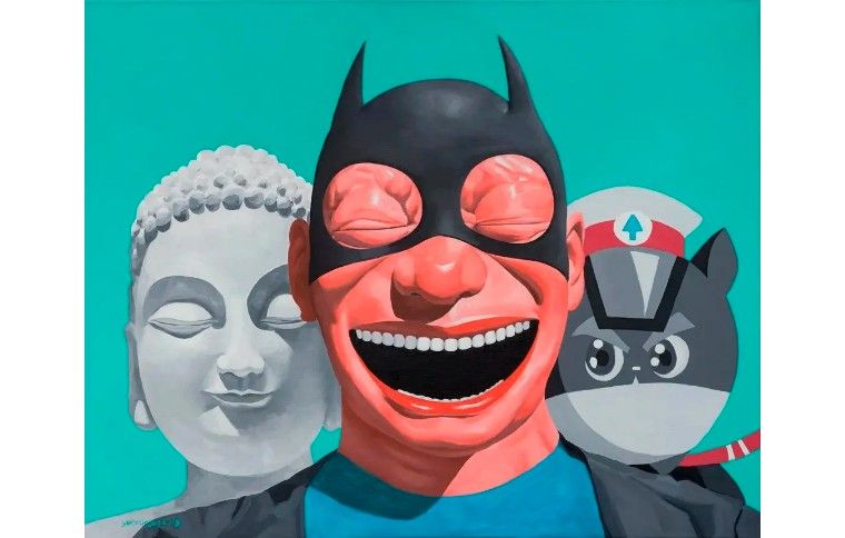 艺术鉴赏 | 岳敏君的笑脸人_油画_cm_布面