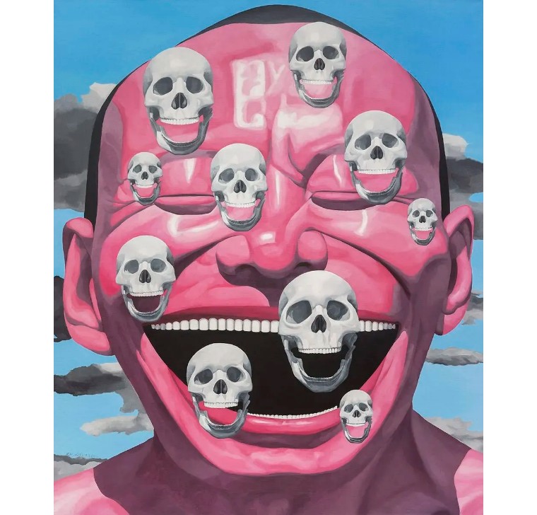 艺术鉴赏 | 岳敏君的笑脸人_油画_cm_布面