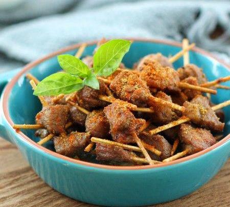 简单的牙签肉,送给爱吃肉的您,解解馋,适合夜宵小零食_清水_大小_辣椒