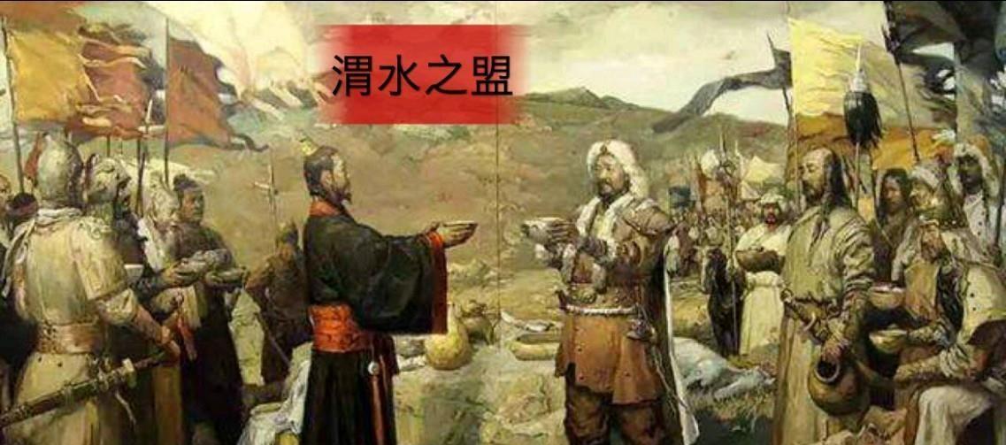 廉,房玄龄等6人在渭水隔河与颉利可汗对话, 怒斥颉利,突利二可汗背约