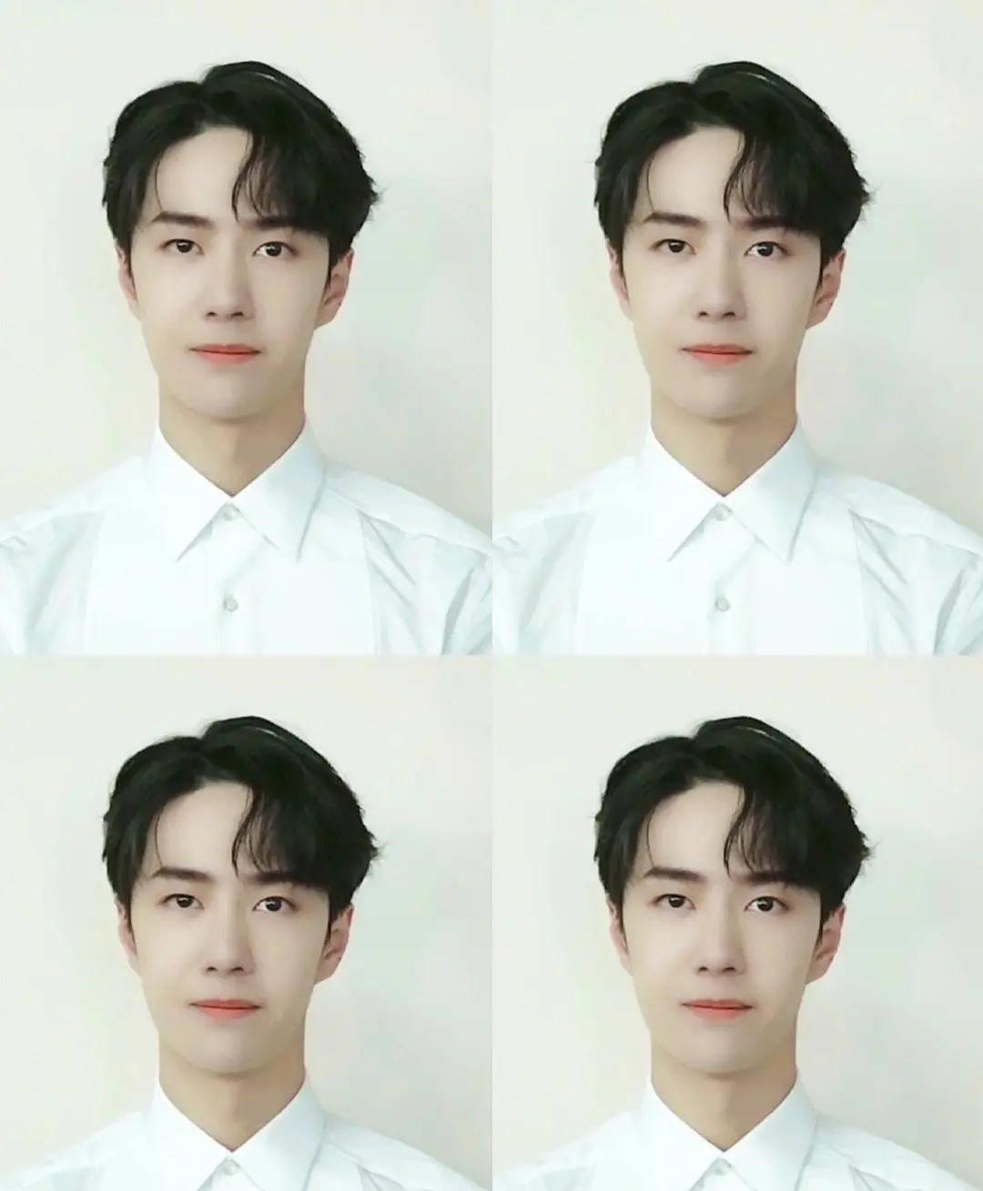 王一博白衬衫证件照曝光!清秀俊雅纯纯的超级帅_造型_什么_白色