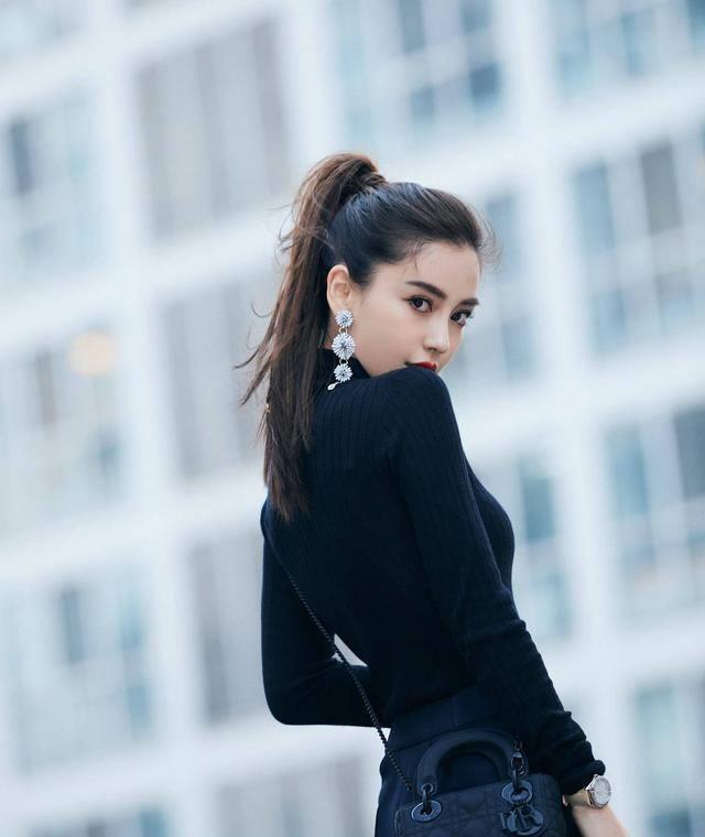 杨颖的高马尾造型照,气场十足,美得任性_设计_时尚_阿迪