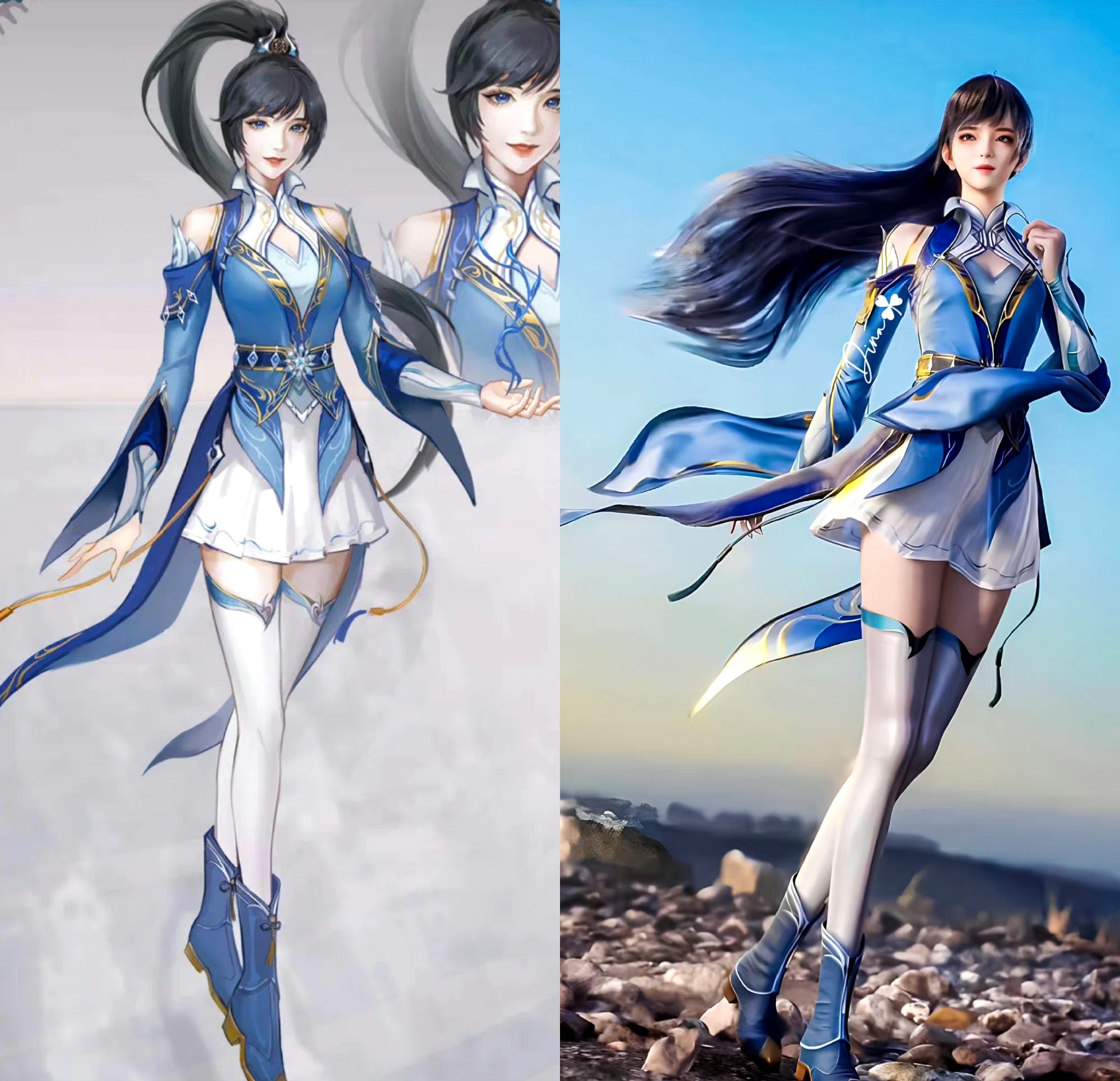 《绝世唐门》六位大美女,3dvs原画,还是原画看起来舒服?