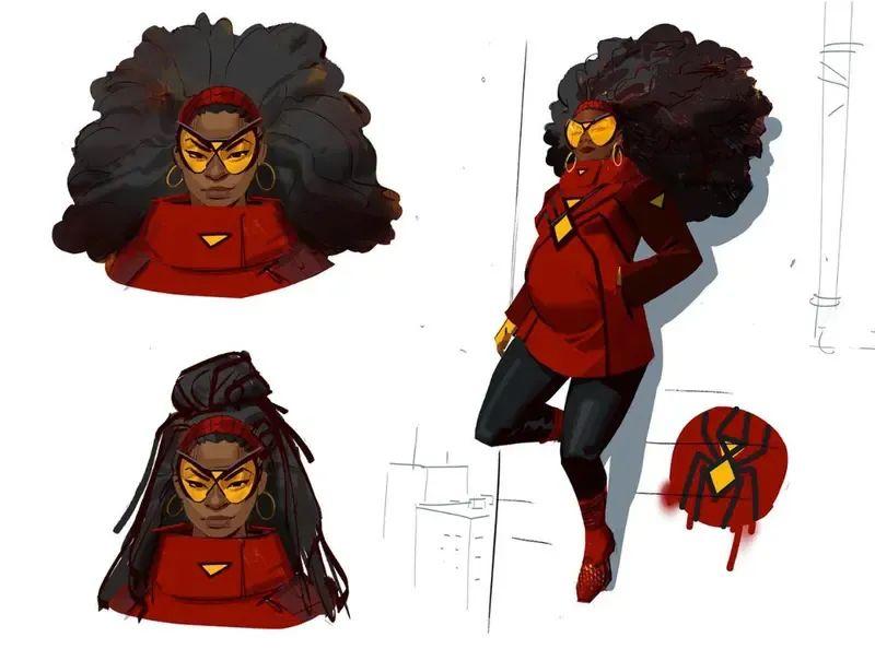 图曝光:蜘蛛女侠最初是白人,被改成了黑人_杰西卡·德鲁_最初的_设计