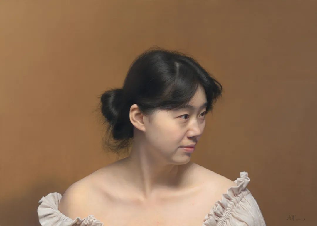 细节创作于2011年画面尺寸120×60cm布面油画《肖像之相——小姜》