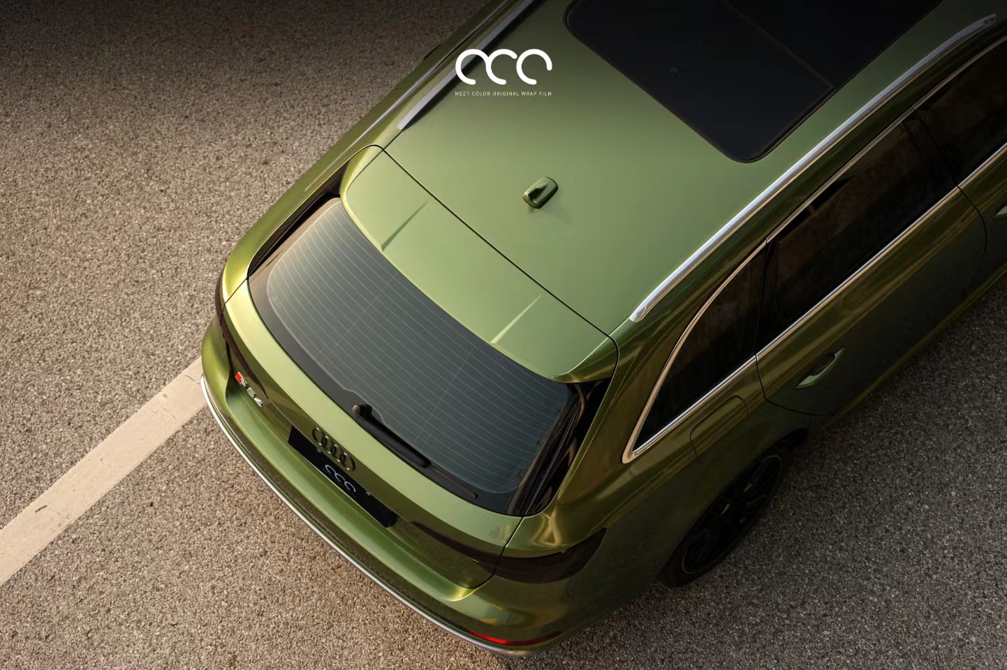 奥迪rs4漫彩改色膜曼巴绿,超炫酷