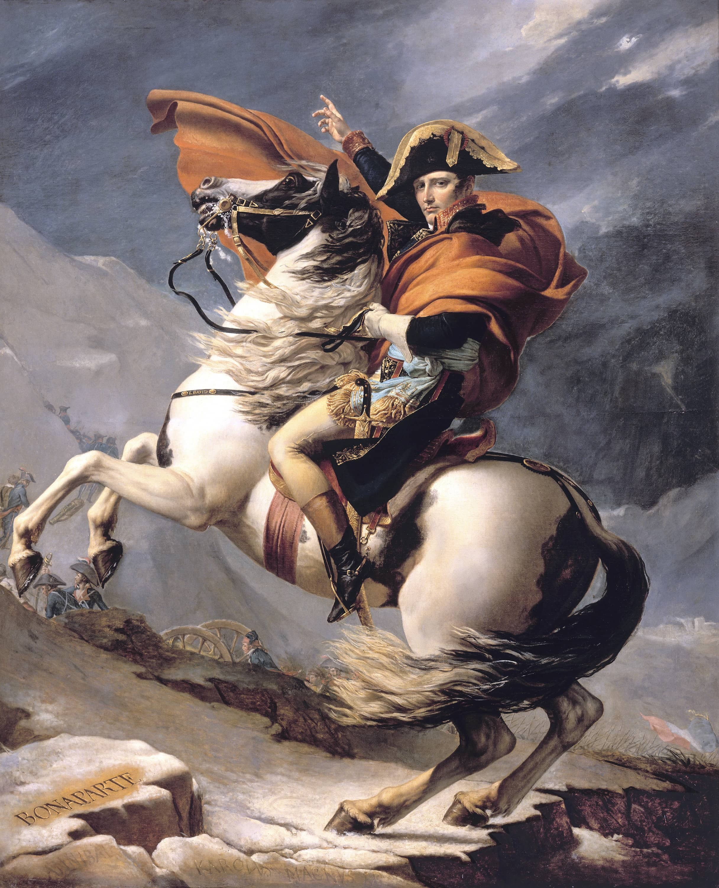 『世界名画』达维《拿破仑越过阿尔卑斯山》,绘画史上珍贵的典范