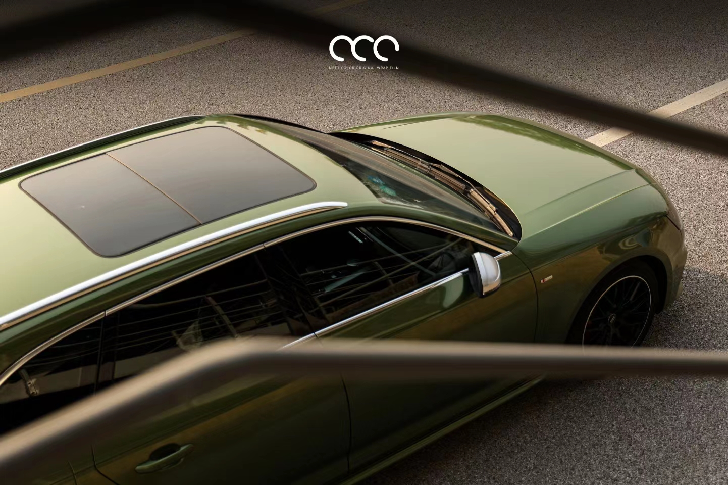 奥迪rs4漫彩改色膜曼巴绿,超炫酷