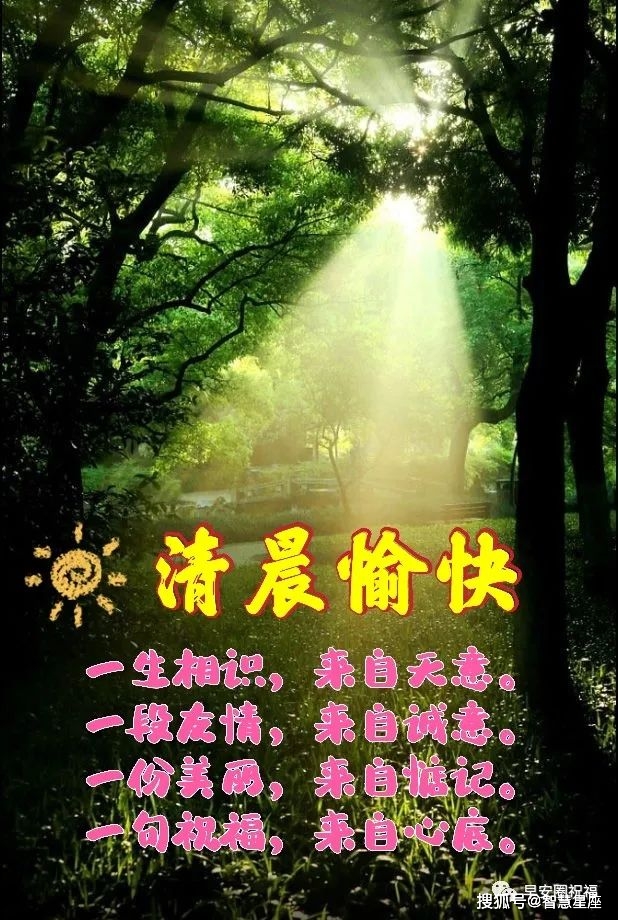小暑节气清晨漂亮祝福群友早安表情包图片大全_清凉_问候_因为