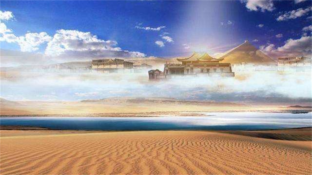 新疆库木塔格沙漠惊现海市蜃楼奇观,沙海竟现"水草"_景象_游客_投射