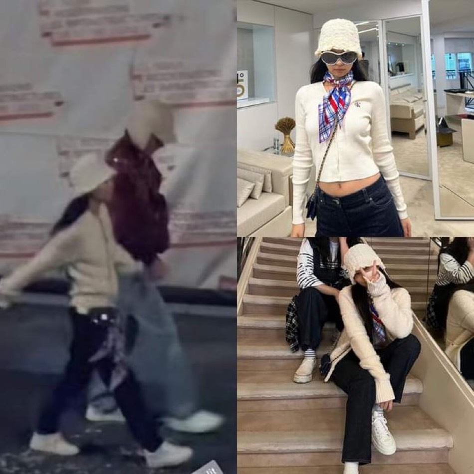 jennie晒出"约会同款穿搭",是网友过度关注,还是她太呆萌可爱_照片