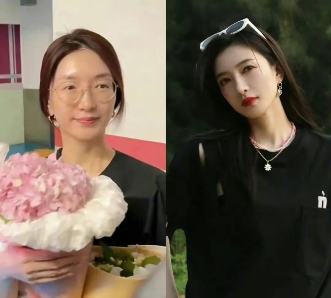 江疏影素颜照曝光似路人,化妆果然等于整容,竟然撞脸孙红雷.