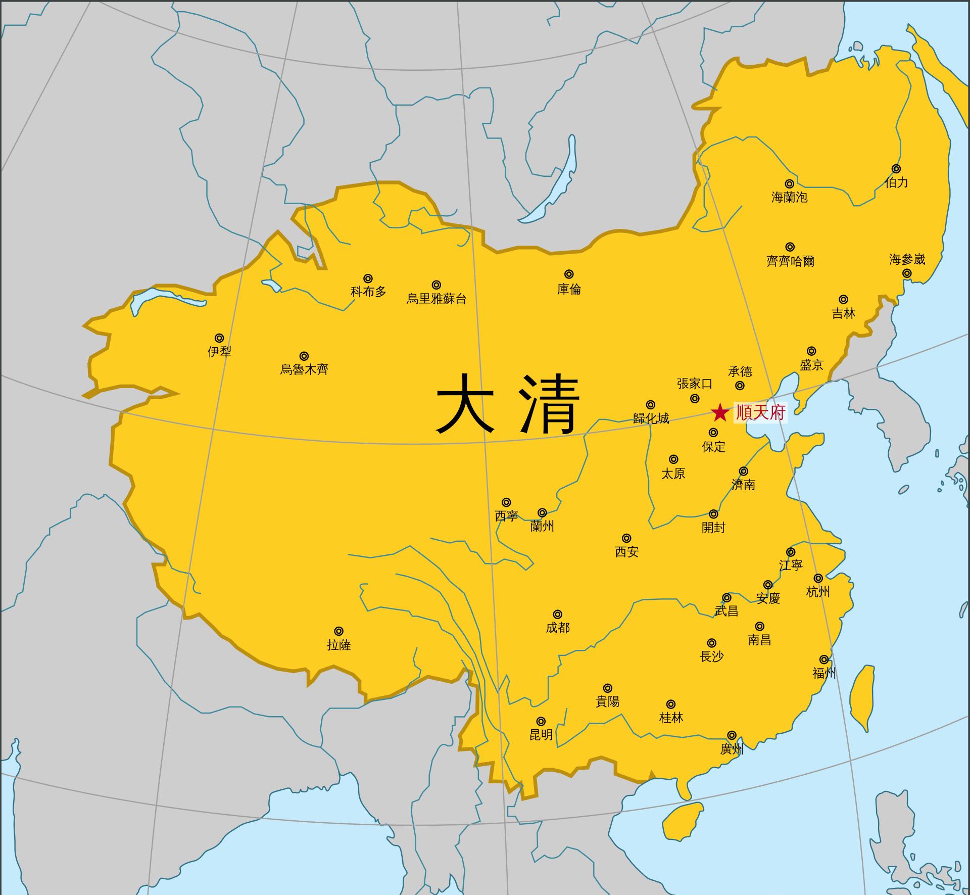 清朝最大版图 来自搜狐网