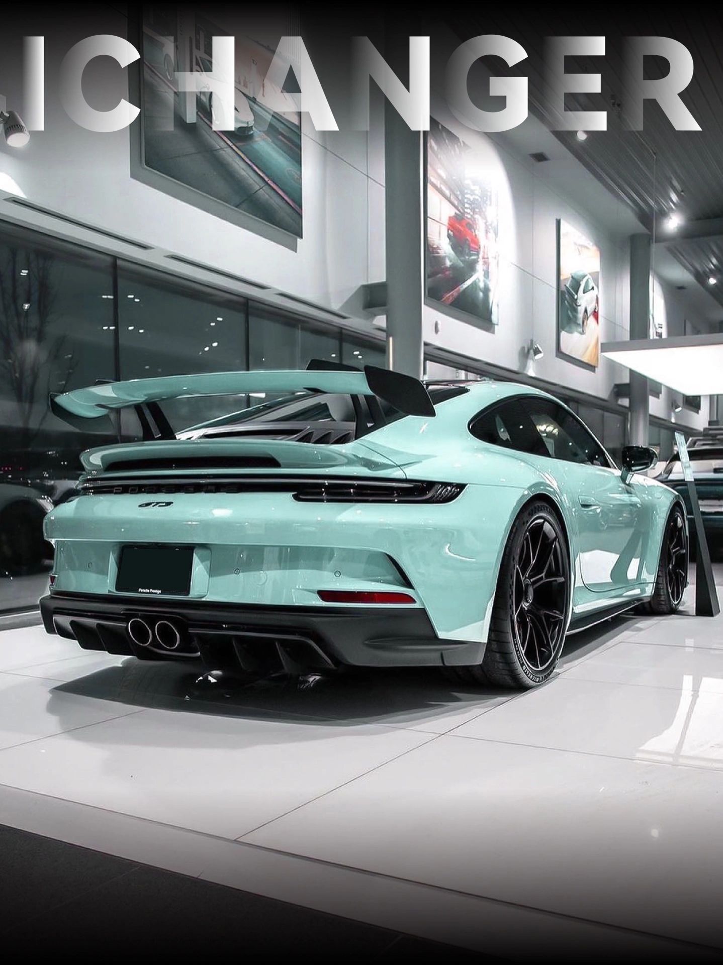 保时捷ichanger改色膜奶油薄荷绿,比蒂芙尼绿更浅更亮_兰迪_奶奶