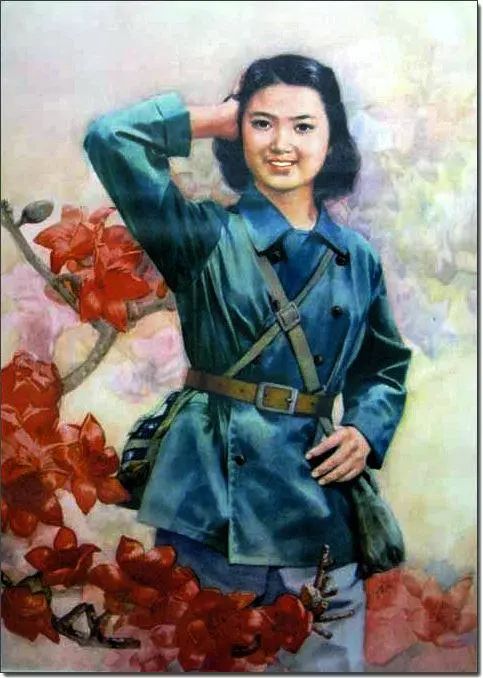 女烈士油画图片